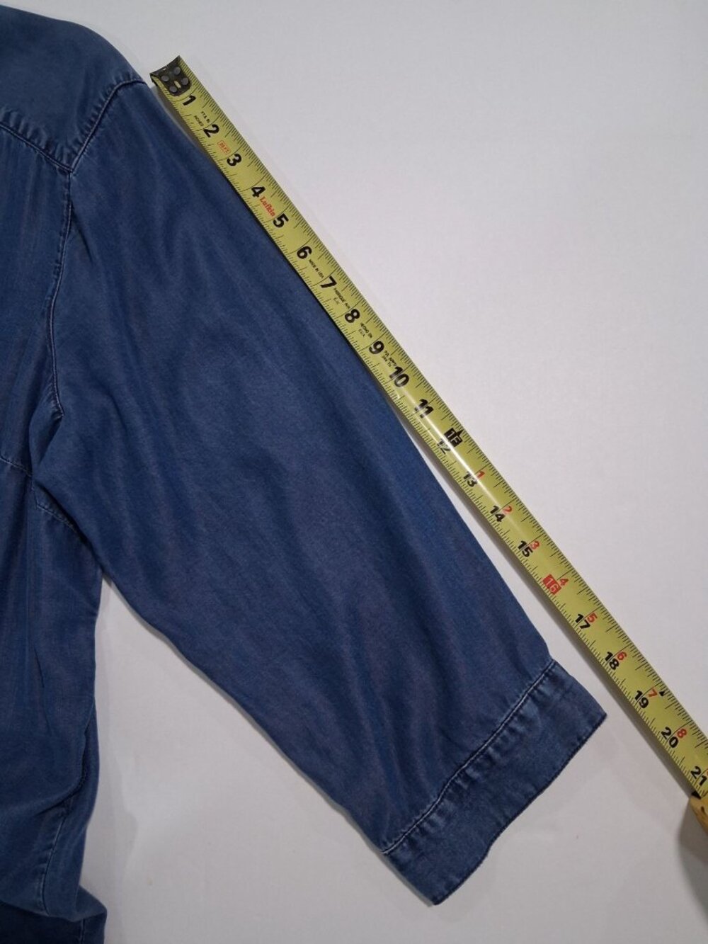 Coldwater Creek Blue Chambray Lyocell Button-Front Tunic Size 1X - Picture 12 of 12
